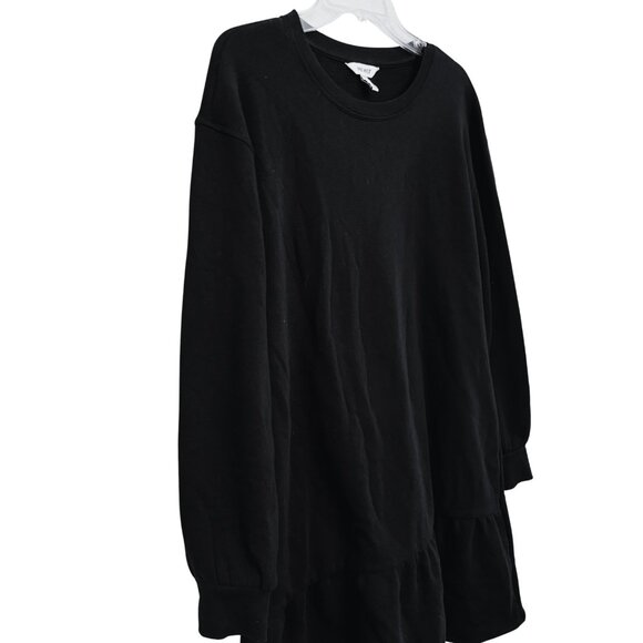 Nine West Black Long Sleeve Sweatshirt Dress with Ruffle - Size Large - Picture 6 of 10